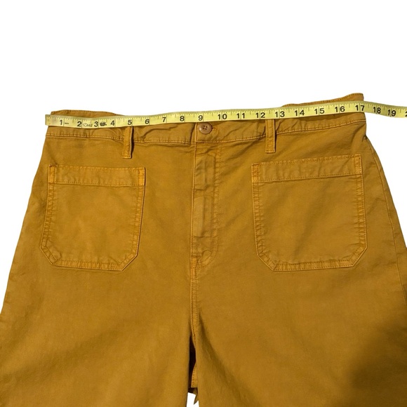 Point Sur J. Crew Wide Leg Cropped Pants Washed Mustard Yellow, Sz 32 - Picture 10 of 14